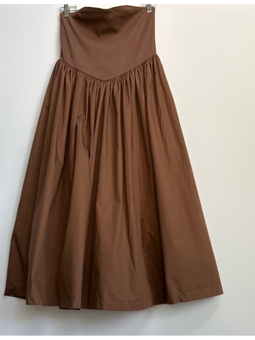 NWT Anthropologie Strapless Basque-Waist A-Line Midi Dress - Picture 2 of 8